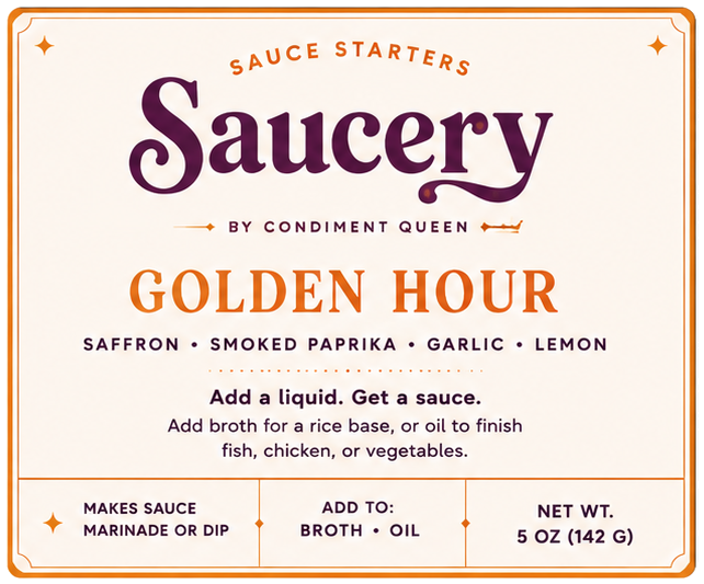 Golden Hour — Saucery sauce starter label