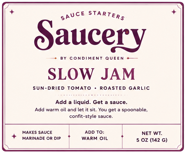 Slow Jam — Saucery sauce starter label